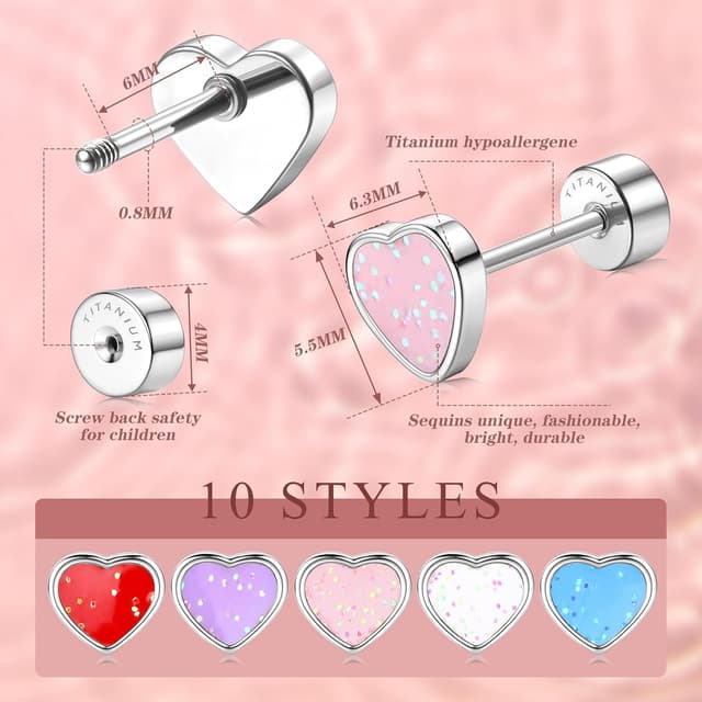 Thumbnail 4 de LOLIAS 20G Titan Herz Ohrstecker 5,5×6,3 mm