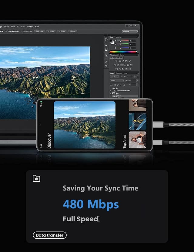 Thumbnail 4 de Yosou USB C Charger Cable 2M braided 3A pack 🔌