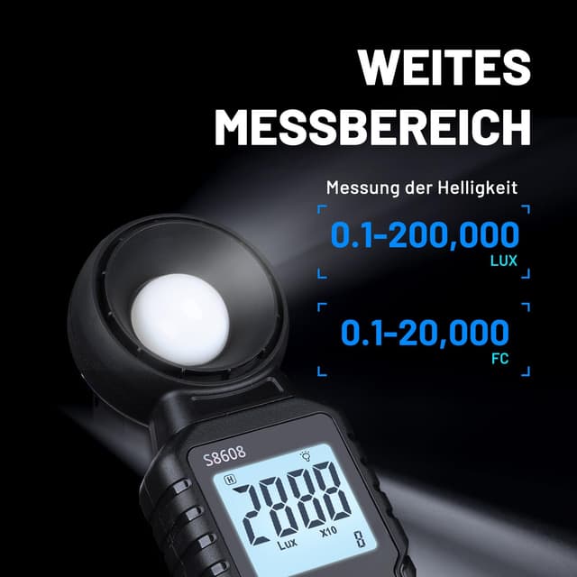 Detalle de Luxmeter Mcbazel Digital 200.000 Lux