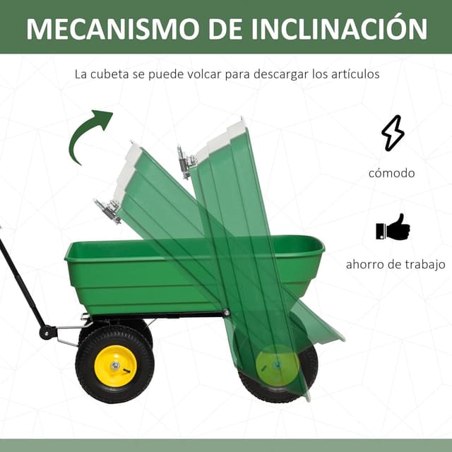 Thumbnail 2 de Outsunny Carro de Jardín 125 L 200 kg