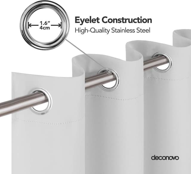 Thumbnail 4 de Deconovo Eyelet Blackout Curtains Grey 2 Panels
