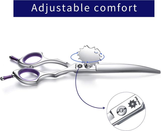 Detalle de Dream Reach Fellschere 6,5" gebogen – Hundeschere für Pflege ✂