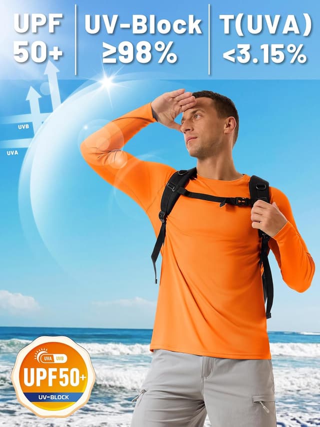 Thumbnail 2 de TACVASEN Herren UPF 50+ UV-Sonnenschutz Langarmshirt (Rashguard) für Outdoor