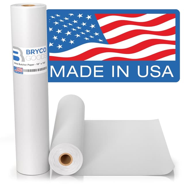 Detalle de Bryco Goods White Kraft Butcher Paper Roll (18 in x 1200 in) for BBQ, Wrapping & Smoking