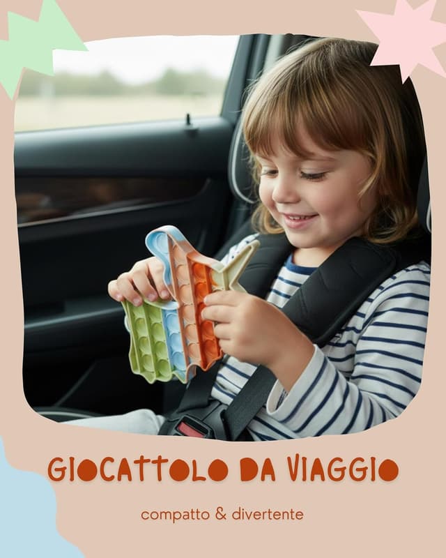 Detalle de Giocattolo Pop-It farfalla in silicone pastello (senza BPA) Bubble Fidget impermeabile