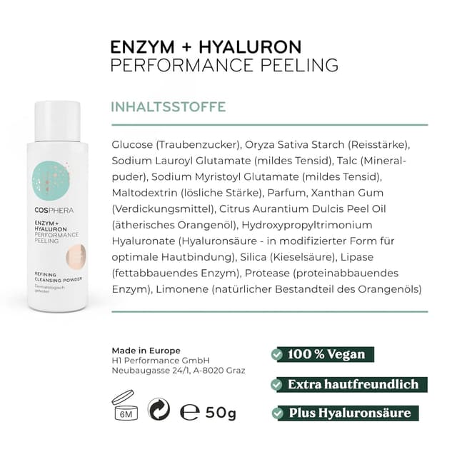 Thumbnail 6 de Enzym Peeling Gesicht mit Hyaluron (100% vegan, Enzym Powder) – sanfte Porenreinigung für glatte Haut