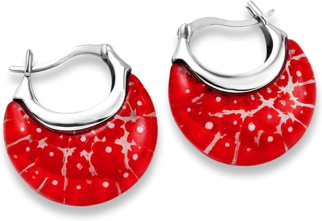 Thumbnail 6 de TJC Handmade Millefiori Basket Hoop Earrings 25x27mm