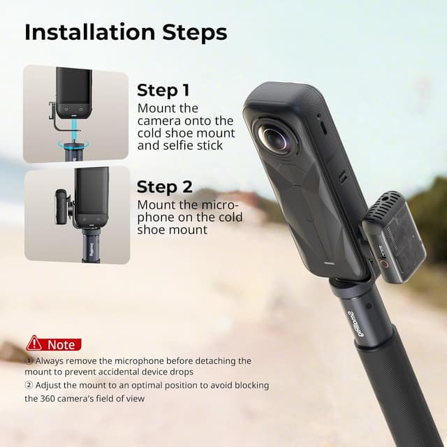 Thumbnail 6 de SMALLRIG Cold Shoe Mount 360° Blitzschuhhalterung für Insta360 X5/X4 & DJI Mic 3 – 5825