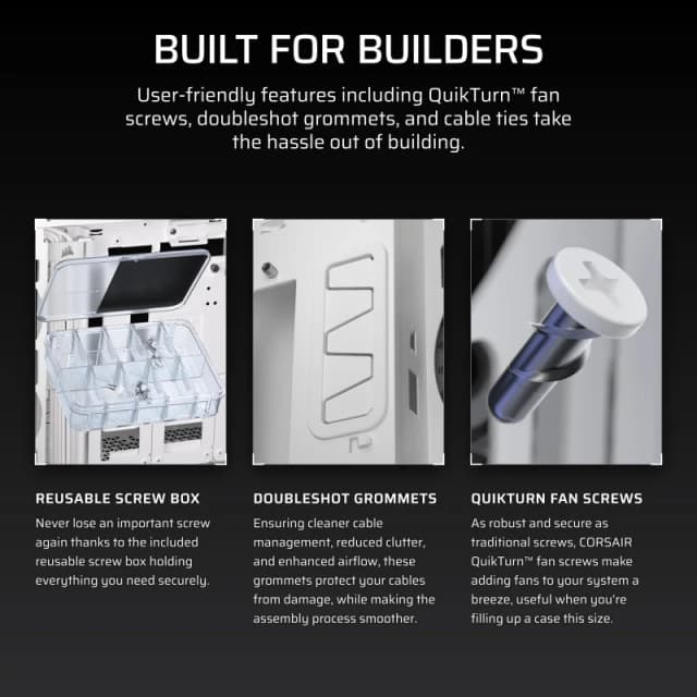 Detalle de Corsair 5000T Mid Tower Cristal Templado USB-C blanca 🖥