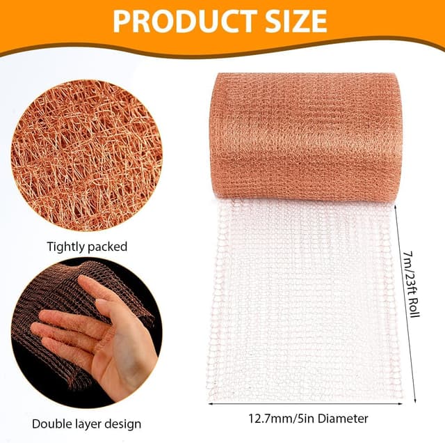 Detalle de OFFCUP Rete di rame 12,7 cm x 7 m per protezione da lumache e roditori