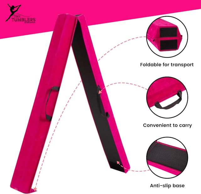 Detalle de Gymnastics Beam For Kids – 210/240/270cm balance beam in faux suede and EVA foam (with flash cards)