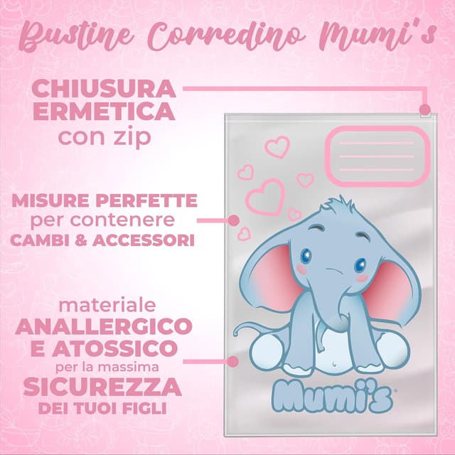 Thumbnail 3 de Mumi's bustine corredino 38x25 con elefantino