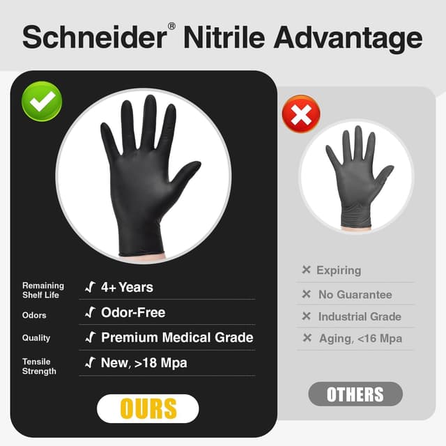 Thumbnail 5 de Schneider Nitrile Exam Gloves black disposable gloves