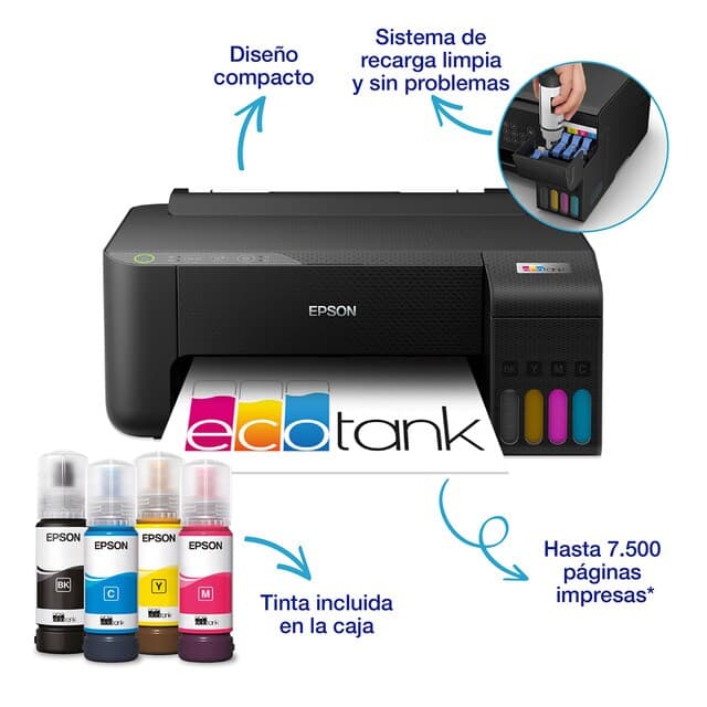 Detalle de Epson EcoTank ET-1810 impresora Wi-Fi 7.500 páginas