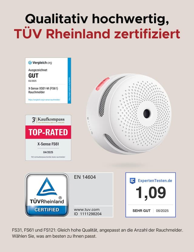 Detalle de X-Sense Smart Rauchmelder XS01-M WLAN