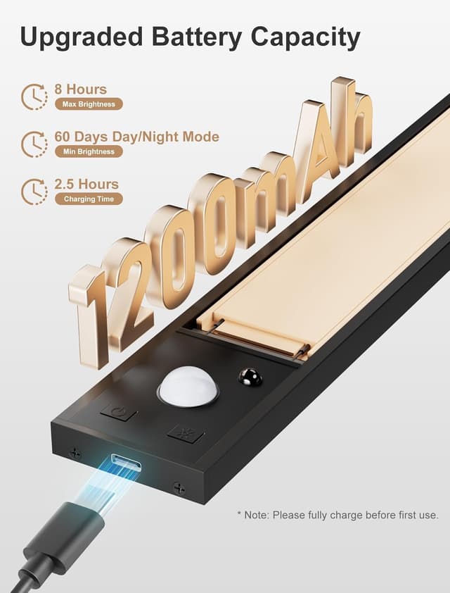 Detalle de 2er-Set magnetische Schrankbeleuchtung (20 cm) mit 70 LEDs, Bewegungsmelder, dimmbar & Fernbedienung, 3 Farbtemperaturen