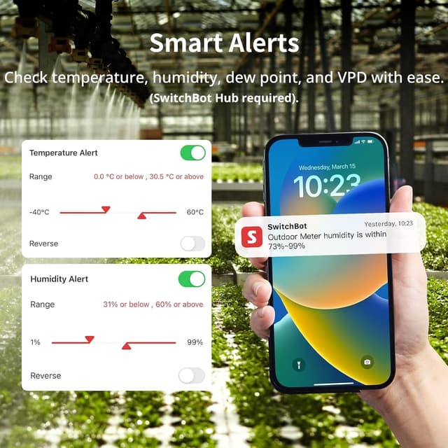 Thumbnail 5 de SwitchBot IP65 Termómetro Higrómetro Exterior Bluetooth 100m 🌡