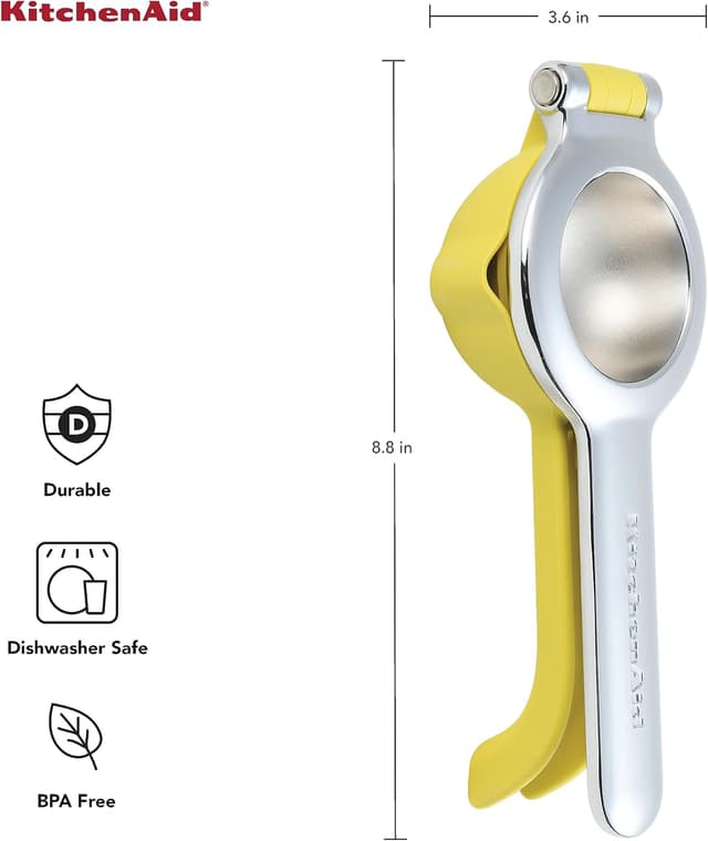 Detalle 2 de KitchenAid Citrus Juice Press Squeezer for Lemons and Limes with Seed Catcher and Pour Spout, 8 Inch