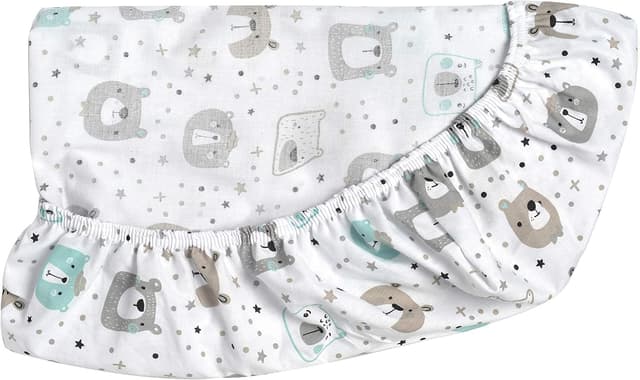 Detalle de Flyideas Set 2 lenzuola con angoli elasticizzati per carrozzina e navicella neonato 75x35 cm in cotone morbido