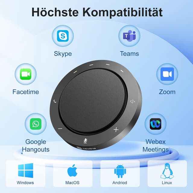 Thumbnail 6 de N newline Konferenzlautsprecher mit 2 Mikrofonen und 360°-Spracherfassung – Bluetooth & USB-C/A