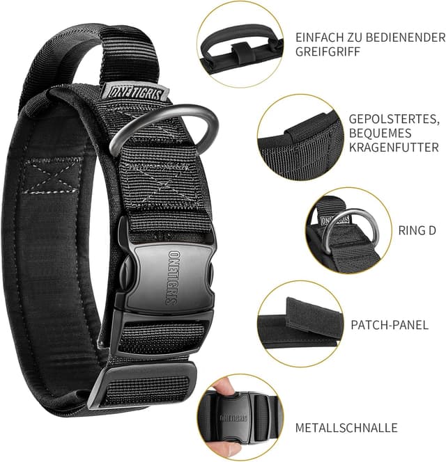Detalle de OneTigris Hunde Halsband XL 5 Größenverstellbar