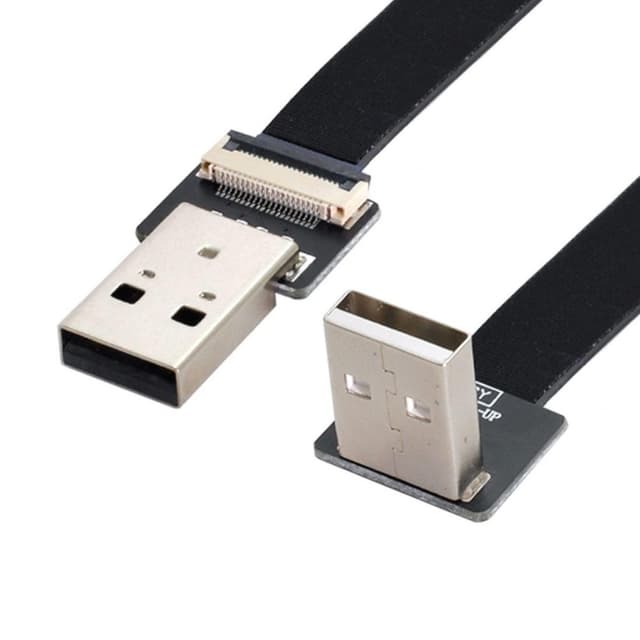 Detalle de USB 2.0 Flachkabel 90° (nach oben abgewinkelt) von chenyang – 20 cm Verlängerung/Adapter zum Anschluss