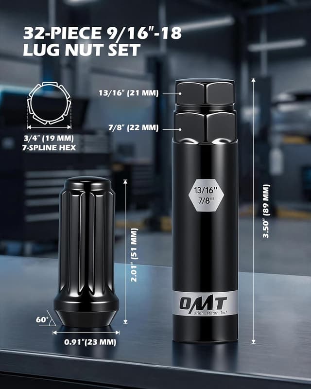 Detalle 2 de Orion Motor Tech 9/16-18 Lug Nuts 32 Pack