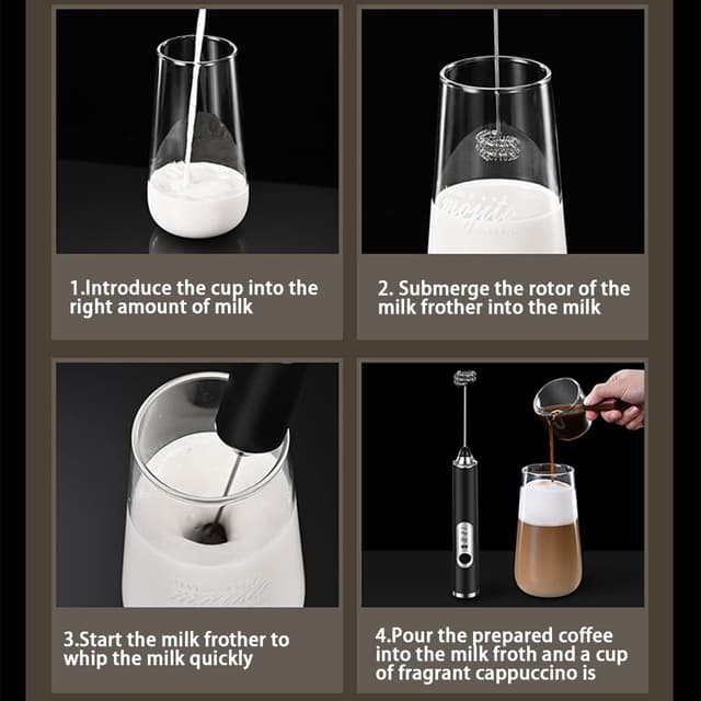 Detalle 2 de Milk Frother USB Rechargeable Handheld Whisk