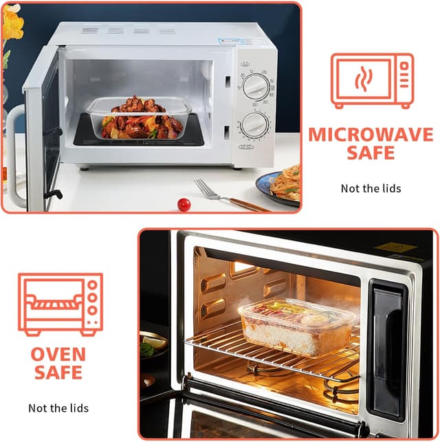 Thumbnail 3 de MEETOZ 10 Pack Glass Meal Prep Containers