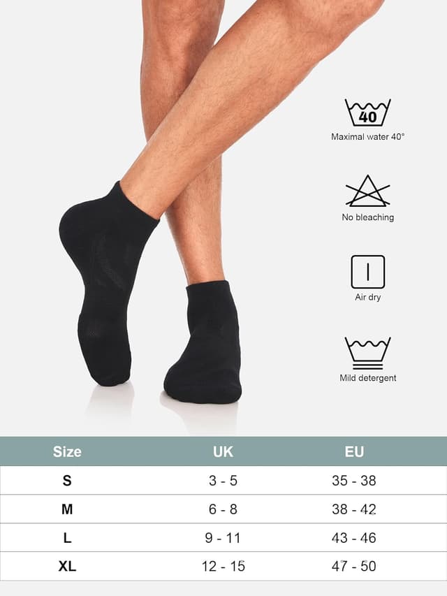 Detalle de Natugloe ankle socks 8 pairs, anti blister
