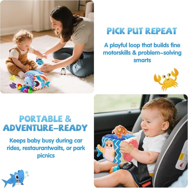 Thumbnail 6 de SAIMAND Ocean Sensory Box Toy 5 plush