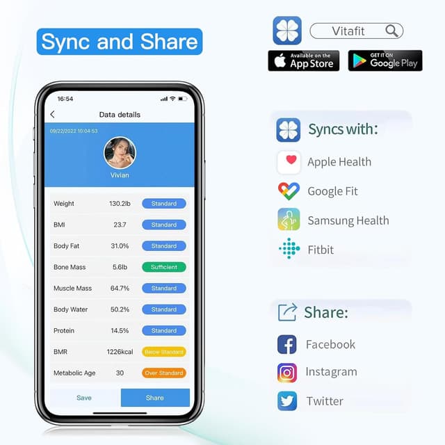 Thumbnail 4 de Vitafit Smart Bathroom Scales 28st body composition