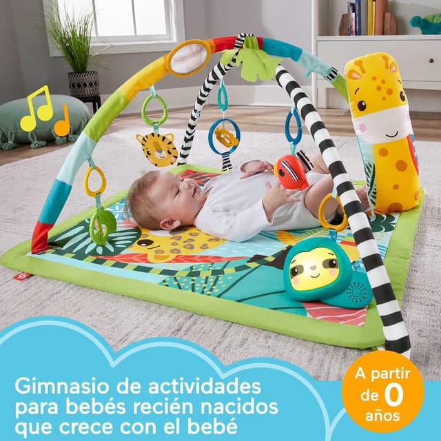 Detalle 2 de Fisher-Price Gimnasio Sensorial Selva Tropical 🦁 3 en 1