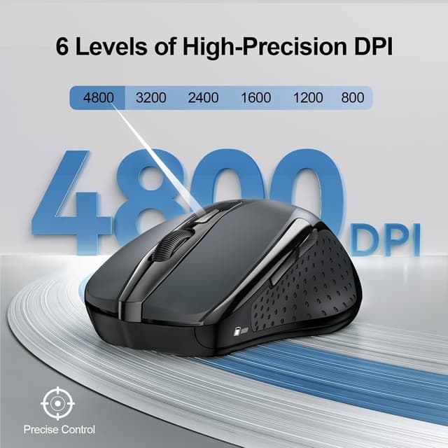 Detalle de TECKNET Bluetooth Mouse 4800 DPI, 30‑month battery life 🖱