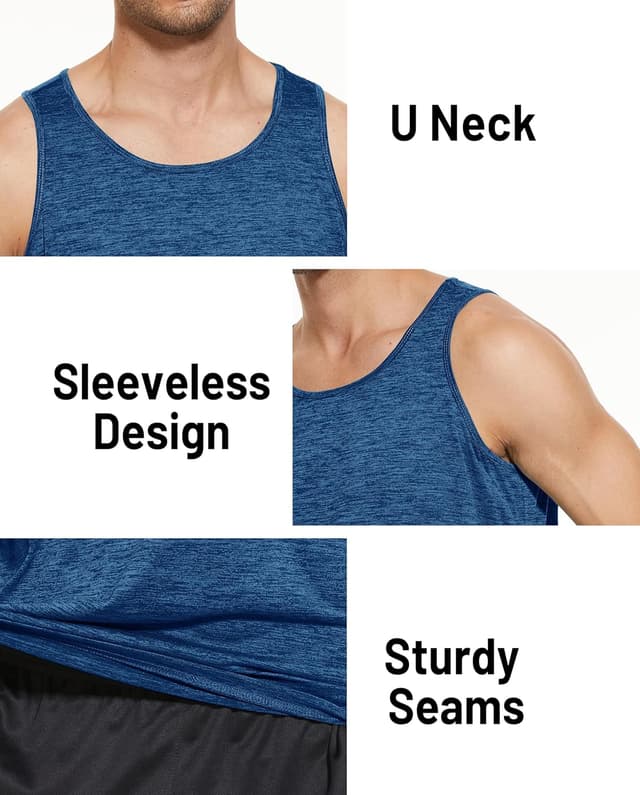 Detalle de MAGCOMSEN Herren Tank Top Funktionsshirt (Ärmellos, Quick Dry) – Leichtes Sport-Top für Laufen & Fitness