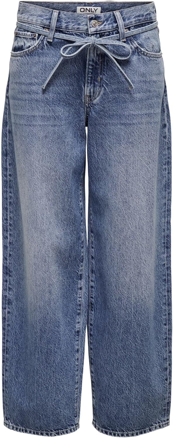 Detalle de ONLY Female Straight-Fit Jeans ONLGIANNA mit Ballon-Schnitt (mittlere Taille), 100% Baumwolle