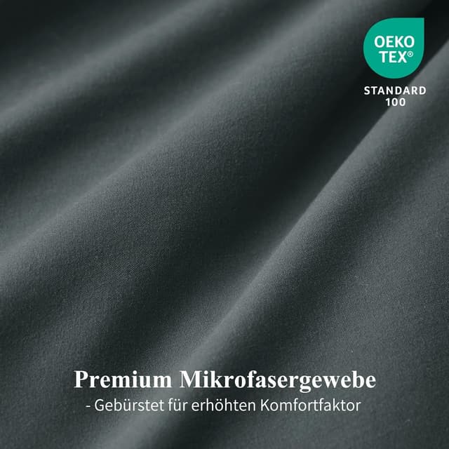 Detalle 2 de Aisbo Bettwäsche 135x200 4tlg Anthrazit Grau