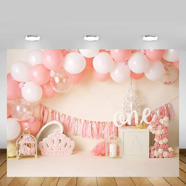Thumbnail 3 de MEHOFOND 7x5ft Pink Balloons Backdrop