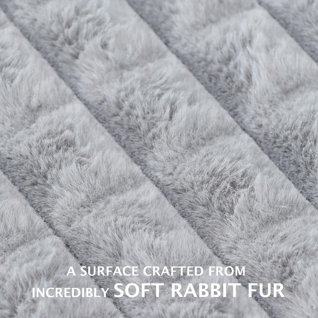 Detalle de BVAGSS Flauschiges orthopädisches Hundebett XH082 (100x70 cm), waschbare Hundematte mit rutschfester Unterseite – Grau