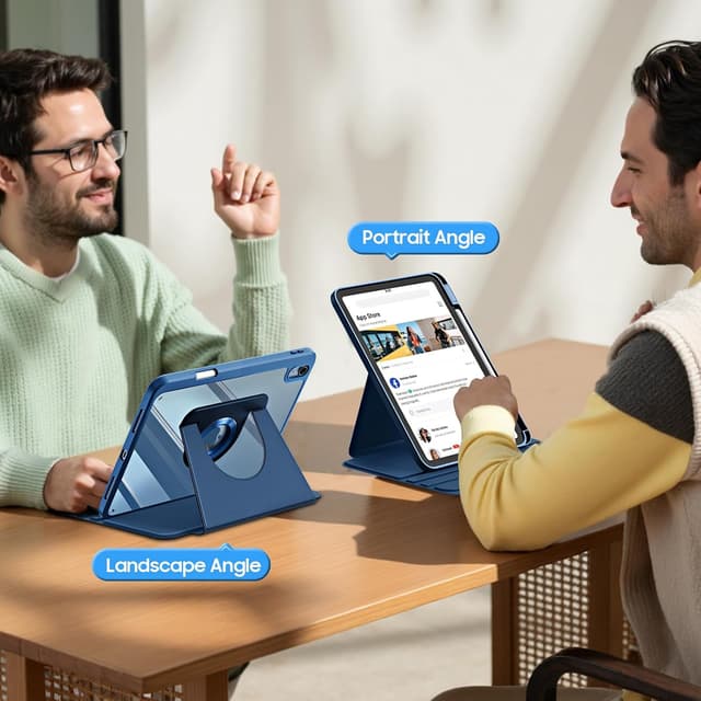 Detalle 2 de FINTIE Rotierende Hülle für iPad A16 11/10. Gen blau