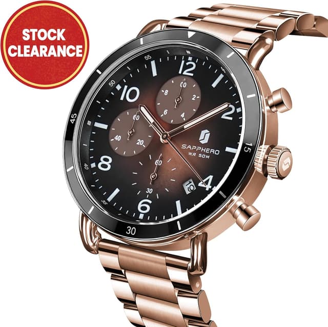 Detalle 2 de SAPPHERO Chronograph 50M Wasserdicht