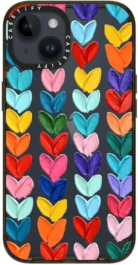 Detalle 2 de CASETiFY Impact iPhone 14 Case (Polka Daub Hearts) with 8.2ft Drop Protection