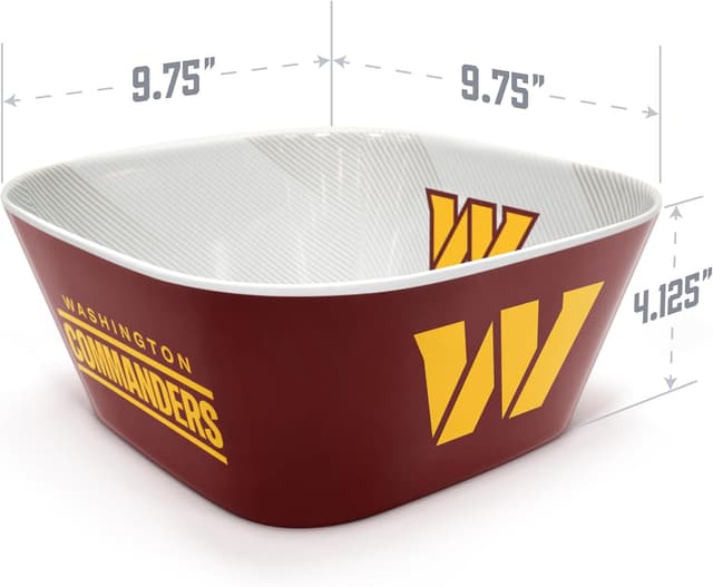 Detalle de YouTheFan NFL Officially-Licensed Large Party Bowl (100% Melamine, BPA-Free) for Game Day Snacks