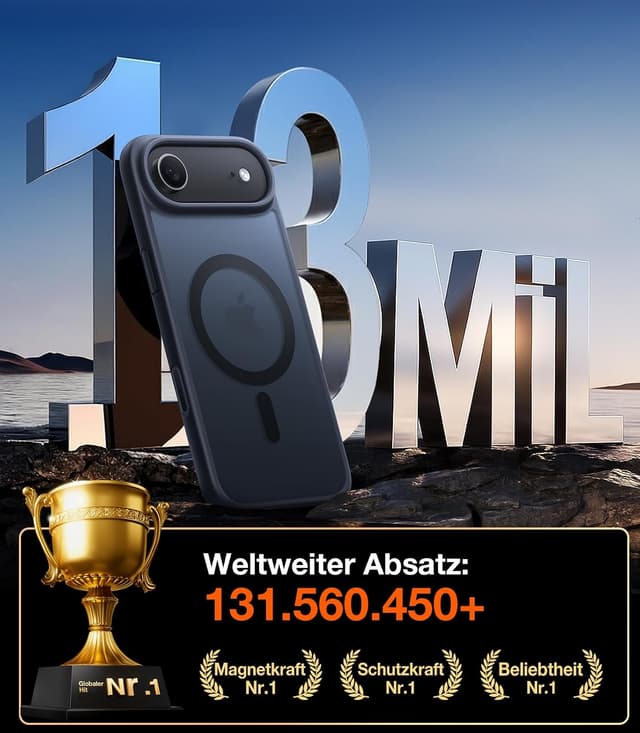 Detalle 2 de TORRAS Guardian-Mag iPhone 17 Air Hülle MagSafe Matt Schwarz