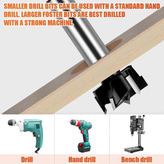 Detalle de Foret Forstner Flintronic 35 mm à triple goujure pour bois (tige ronde 10 mm)