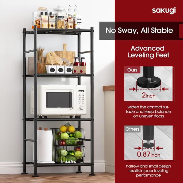 Thumbnail 5 de Sakugi Storage Shelves 4-Tier Metal Unit