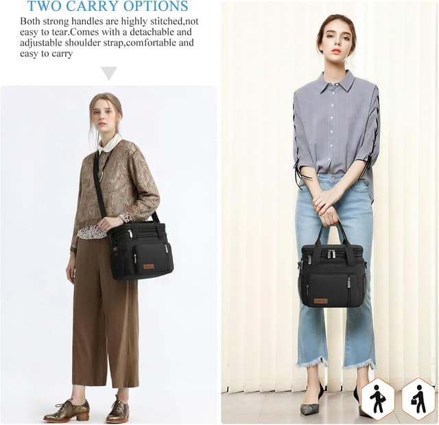 Detalle de MIYCOO Double-Deck Leakproof Insulated Lunch Bag & Lunch Box (15L) – Black