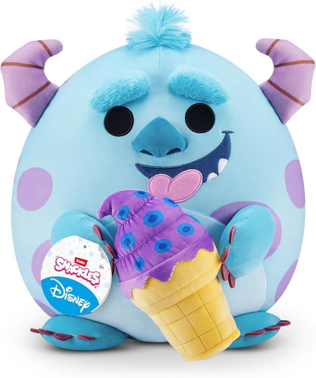 Detalle de Snackles Disney Plüschspielzeug (35 cm) von ZURU mit Snack-Accessoire – Sulley & LCE Cream