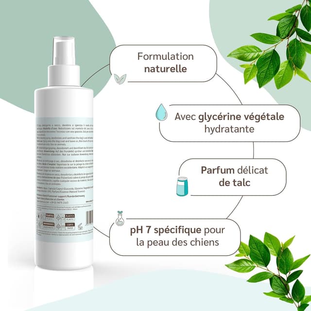 Detalle de amusi Shampooing Chien : shampooing sec anti-odeur sans rinçage (250 ml)