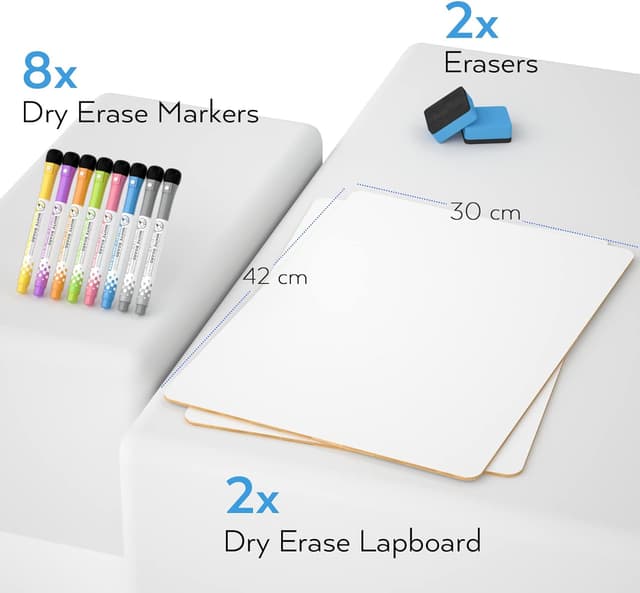 Thumbnail 6 de Nicpro 2 Pack A3 Mini Whiteboard 30x42cm